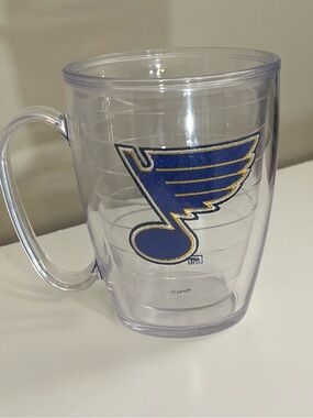 St. Louis Blues Clear Blue Yellow Mug Plastic Cup NHL Hockey Tervis Coffee Tea